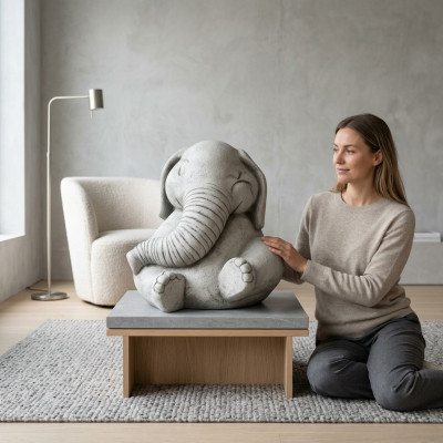 Design Figur Elefant Skulptur Figuren Skulpturen Statuen Wäiss Karikatur Statue