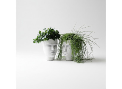 Design Blummendëppen Top Planzenkëschte Behälter Figur Dëppen Deko Gesicht Skulptur