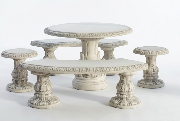 Stee Dësch Terrass Gaart Dekor Miwwelen Edel Antik Stil Design Dëscher