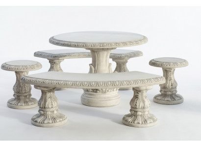 Stee Dësch Terrass Gaart Dekor Miwwelen Edel Antik Stil Design Dëscher
