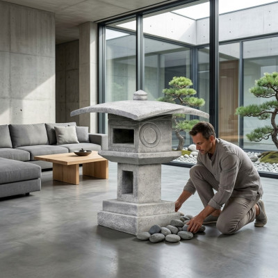 Japaneschen Gaart Haus Dekoratioun Skulptur Figuren Natur Figur Wäiss Skulpturen