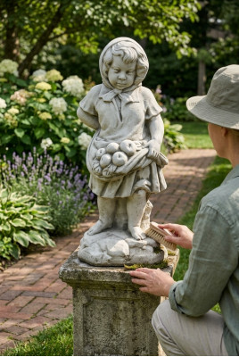 Meedche 71cm Figur Statue Figuren Skulptur Statuen Gaart