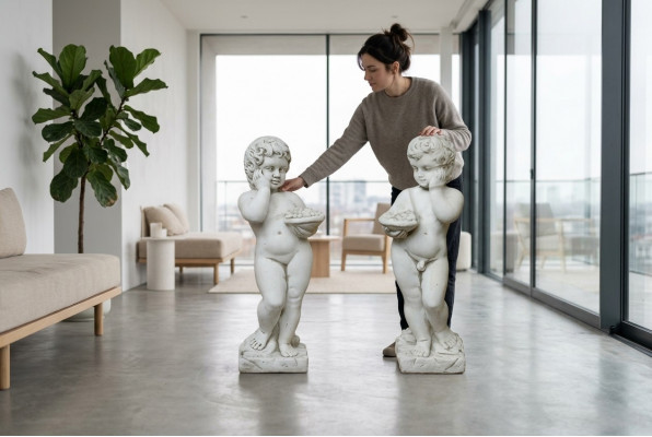 Jonge 72cm Figur Statu Figur Skulptur Statuen Gaart Dekoratioun