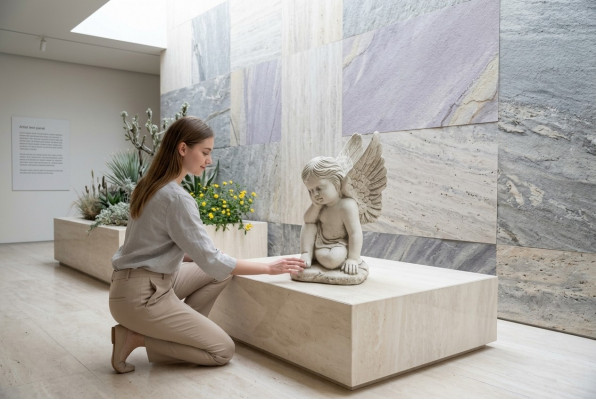 Kierchbiergersteng Dekoratioun Grafsteng Dekor Engel Figur Skulptur Gott Helleg