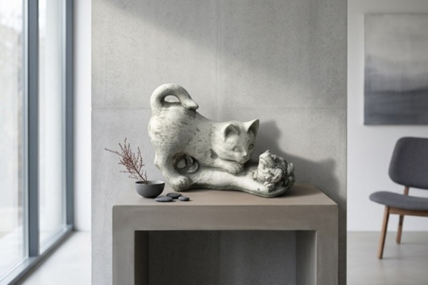 Gaart Dekoratioun Kaz Statu Skulptur Figuren Wäiss Skulpturen Design