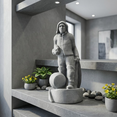Gaart Dekoratioun Fëschers Statu Skulptur Figuren Skulpturen Designer
