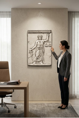 Wandrelief Relief Wandbild Bild Biller Justiz Dekor Gerechtegkeet Molerei