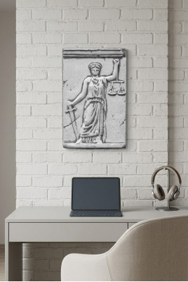 Wandrelief Relief Wandbild Bild Biller Justiz Dekor Gerechtegkeet Molerei
