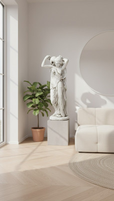 Gartenfigur "Frau Fontaine" 76cm Teichfigur Menschen Steinguss
