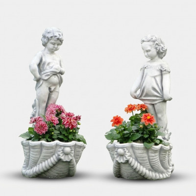 Figur Blumekübel Planz Kichel Dekoratioun Blumendëppercher Figur Dekor Gaart