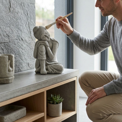 Buddha Malaysia Statuett Figur Gaartfiguren Statuen Skulptur Dekorativ