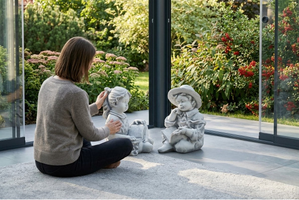 Jonge 44cm Figur Statu Skulptur Statuen Gaart