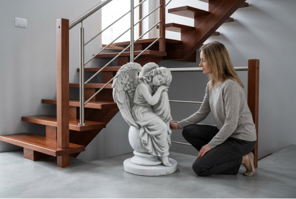 Engel 36cm Skulptur Design Figur Statue Gaart Figuren Statuen