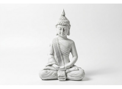 Dekorativ Figur Buddha Skulptur an Steenoptik. Grouss Skulptur fir de Gaart.