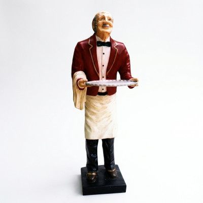 Kellner Figur Statu Skulptur Figuren Skulpturen Dekoratioun Servéier Stänner Nei
