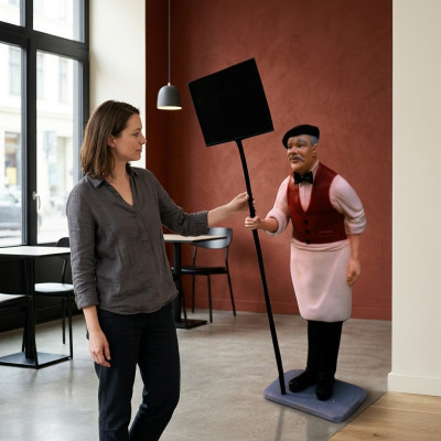 Schëld Restaurant Figur Statue Skulptur Figuren Skulpturen Dekoratioun Deko 182cm