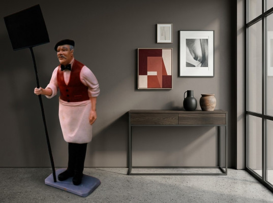 Schëld Restaurant Figur Statue Skulptur Figuren Skulpturen Dekoratioun Deko 182cm