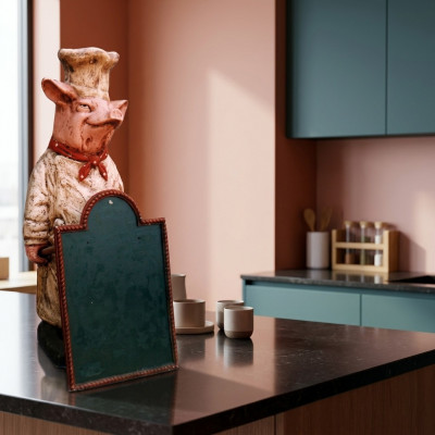 Restaurant Hiewer Dësch Steak Figür Statue Skulptur Figuren Skulpturen Gastro