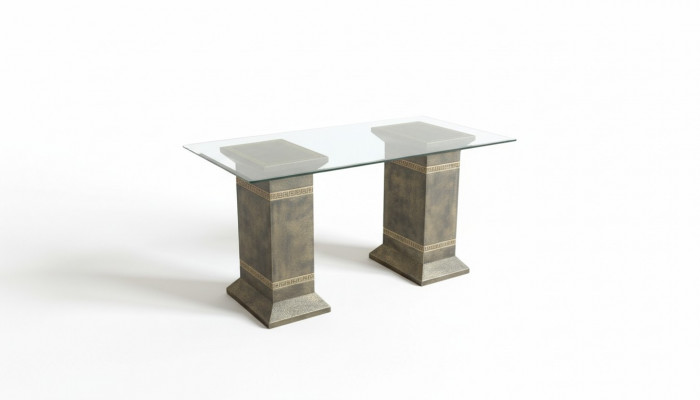 Design-Säulendëscht, Couchtisch, Iessdësch, Dësch, Iesszëmmer, Wunnzëmmer 6035 Nei