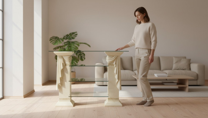 Design Vitrine Regal Glas Kolonn Schaf Vitrinen Regaler Schaf Medusa Sideboard
