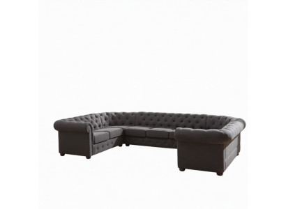 XXL Grouss Chesterfield Wunnlandschaft Couch Sofa Polstersëtzt Eck Sëtz U Form Sofaen Neit