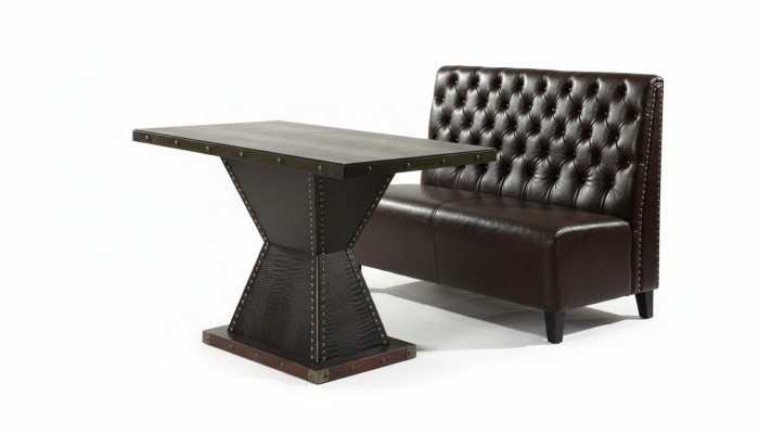 Chesterfield Sofa Bank Couch Sitzbank Braun Waardezëmmer Wunnzëmmer Büro Sofas