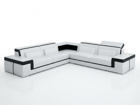 Ledersofa Couch Wunnlandschaft Ecksofa Eck Garnitur Design Moderne Sofa G8020B