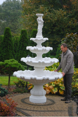 Zierbrunnen Sprangbur Schwëmm Gaart Dekoratioun Fontaine Weier GRECO SHELLA