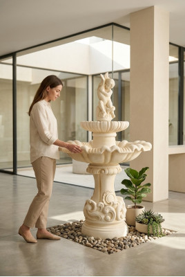 Dekorativen Zéierbrunn, Quellbrunn Skulptur, Brunn Dekoratioun Gaart Fontaine, Neit 160cm