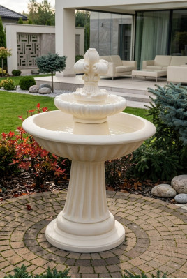 Zéierbrunnen Sprangbuer Skulptur Buer Dekoratioun Gaart Fontaine Nei 1136cm