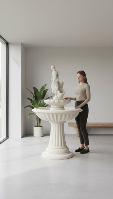 Dekobrunnen Springbrunnen 162 cm Skulptur Brunnen Deko Gaart Fontaine Téik Nei