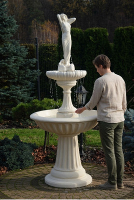 Dekorativen Ziwwerl, Sprangbur Well 207cm, Skulptur Brunnen, Dekor Gaart, Fontän, Dëmp, Nei