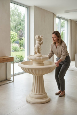Dekorative Bronzebuer (Maartsbrunnen) 140cm Skulptur Brunnen Dekor Gaart Fontaine Weier Nei