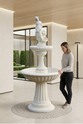 Dekorative Quellbrunnen Skulptur 197cm Brunnen Deko Gaart Fontaine Weier Nei