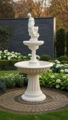 Dekorative Quellbrunnen Skulptur 197cm Brunnen Deko Gaart Fontaine Weier Nei