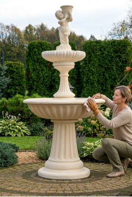 Dekorativen Zéierbur, Springbur Skulptur 187cm, Brunnen Dekor Gaart, Fontaine Weier, Nei