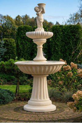 Dekorativen Zéierbur, Springbur Skulptur 187cm, Brunnen Dekor Gaart, Fontaine Weier, Nei