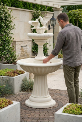 Dekorativen Zéierbrunnen Sculpur 171cm Brunnen Dekor Gaart Fontaine Dëmpper Nei