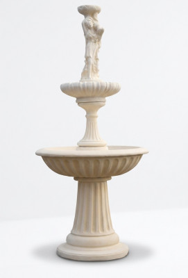 Dekorative Sprangbuerg Skulptur 197cm fir Gaart, Bronzefontaine, Pondanlagen, Neiegkeet.