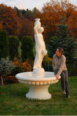 Dekorativen Zéierbrunnen Figur 206cm Brunnen Dekoratioun Gaart Brunn Weier