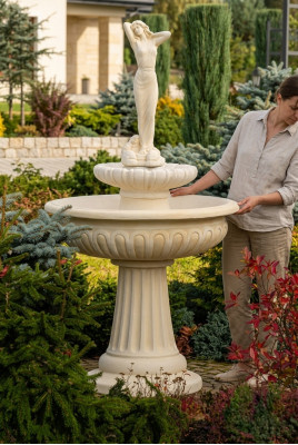 Dekorativen Zierbrunnen Springbrunnen 174cm Skulptur Brunnen Gaart Dekoratioun Fontaine Weier Nei