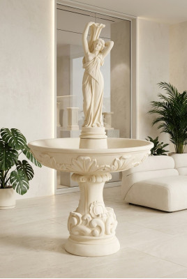 Dekorative Springbrunnen 180cm Skulptur Brunnen Deko Gaart Fontaine Weier Neien
