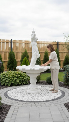 Dekorativen Zierbrunnen Figur 239cm Brunnen Dekoratioun Gaart Fontaine Weier
