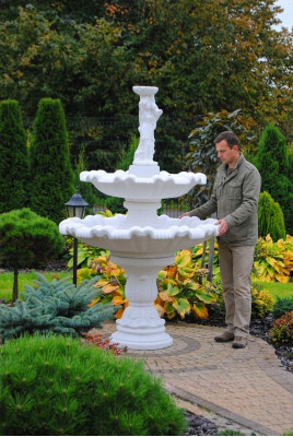 Dekorative Brunnen Sprangbur Figur 197cm Brunnen Dekoratioun Gaart Fontaine Weier