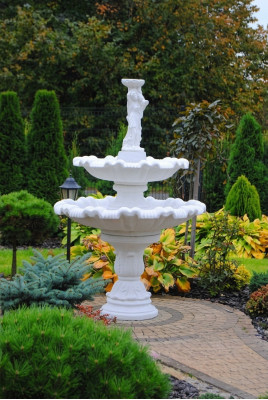 Dekorative Brunnen Sprangbur Figur 197cm Brunnen Dekoratioun Gaart Fontaine Weier