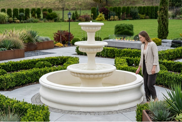 Piscine Gaart Weier Zierbrunnen Sprangbur Skulptur Brunnen Dekor Fontaine Nei