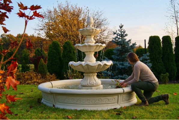 Dekorative Brunnen Skulptur Springbrunnen Gaart Dekoratioun Fontaine Weiher Neij 195cm