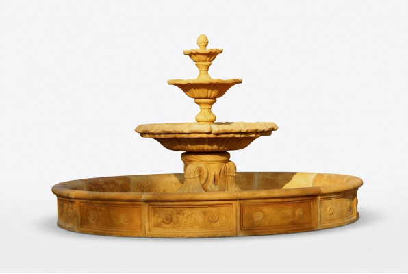 Fontaine Basseng Zierbrunnen Springbrunnen Gaart Skulptur Brunnen Stad Weier