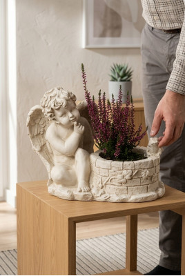 Këscht Blummen Eemer Planz Gefäss Graf Schmuck Gaart Dekoratioun Statu Stee