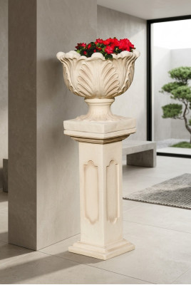Gefäss Garten Blumenkorb Blumen Terrasse Dekoration Statue Figuren Blumenkasten